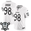 Las Vegas Raiders Maxx Crosby Ghost Face Edition Vapor Jersey - All Stitched - White