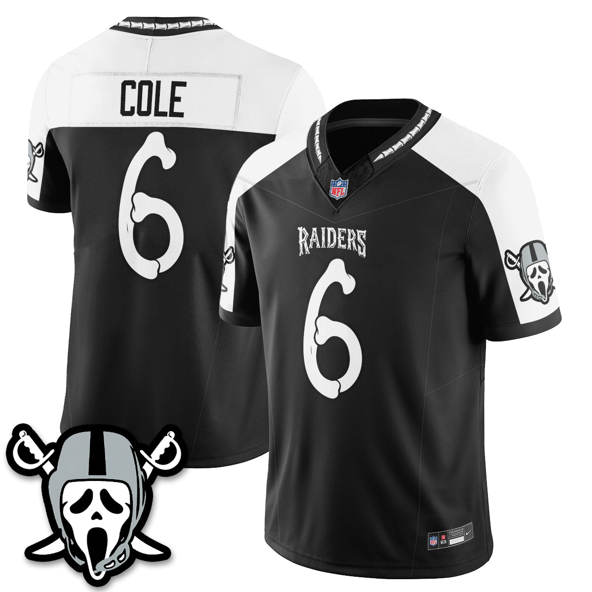 Las Vegas Raiders AJ Cole Ghost Face Edition Vapor Jersey - All Stitched - Alternate