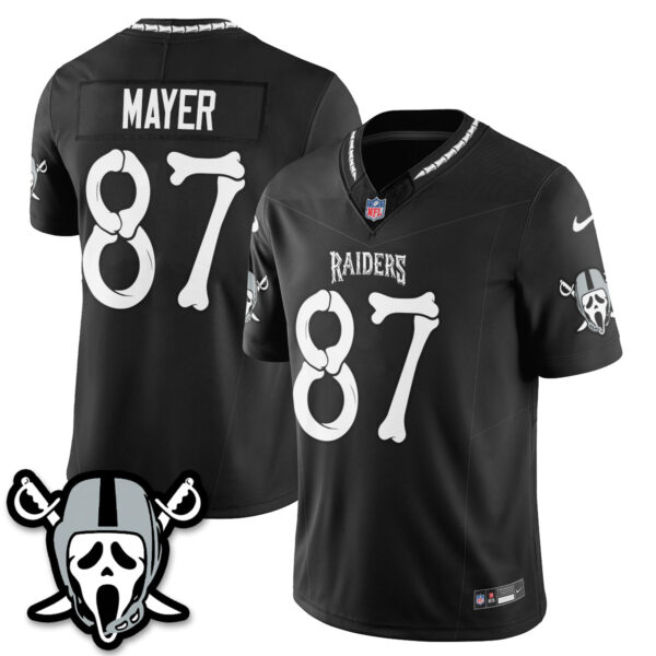 Las Vegas Raiders Michael Mayer Ghost Face Edition Vapor Jersey - All Stitched - Black
