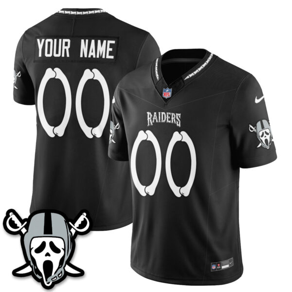 Las Vegas Raiders Ghost Face Edition Vapor Custom Jersey - All Stitched - Black