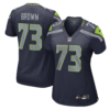 Women's Seattle Seahawks Logan Brown Vapor Limited Jersey - All Stitched - Navy