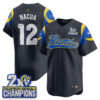Los Angeles Rams Puka Nacua 2X Champs Rivalries Vapor Baseball Jersey - All Stitched - Navy