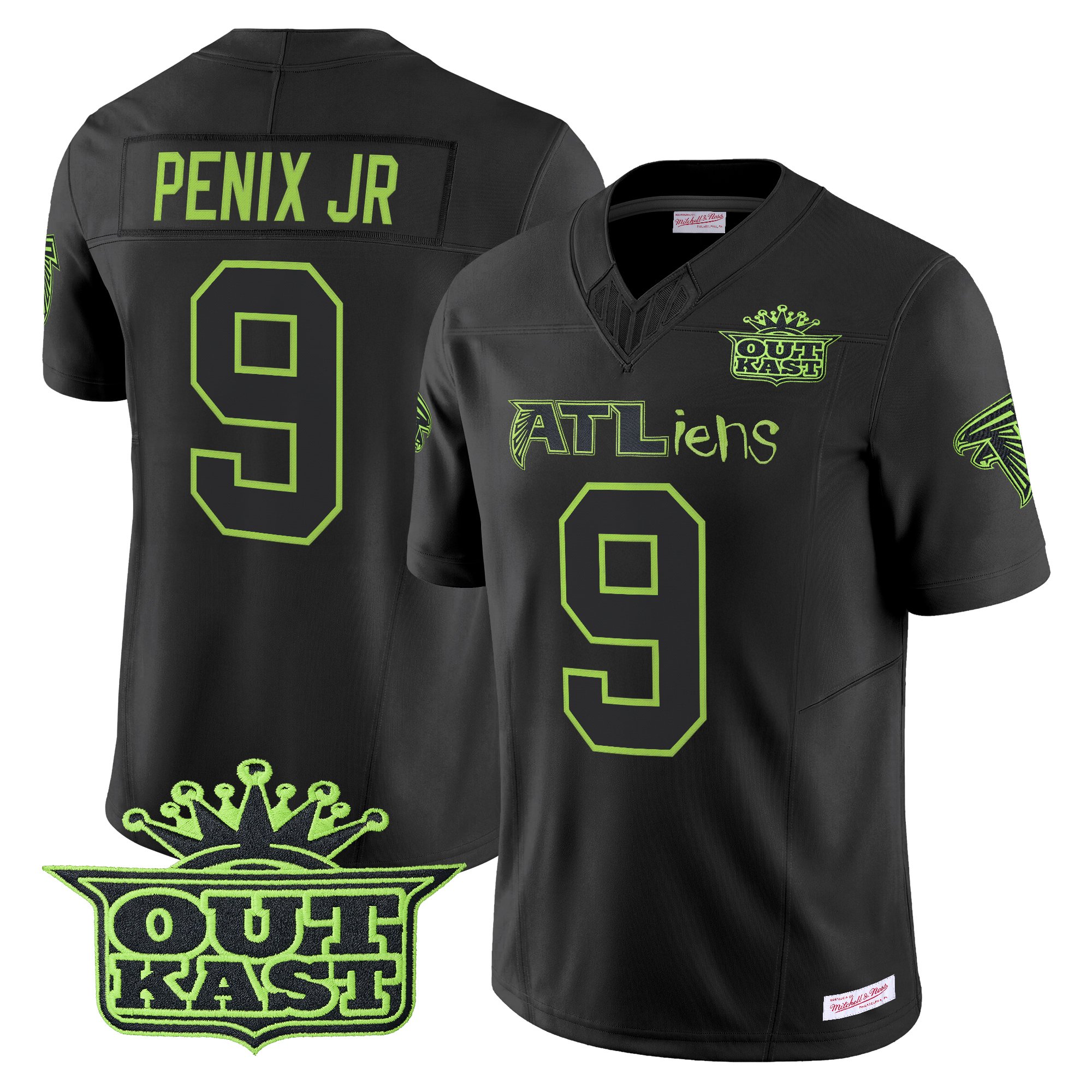Atlanta Falcons Michael Penix Jr. Outkast 30th Anniversary ATLiens Vapor Limited Jersey V2 - All Stitched