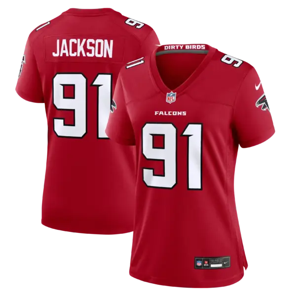 Women's Atlanta Falcons Drake Jackson Vapor Limited Jersey - All Stitched - Red