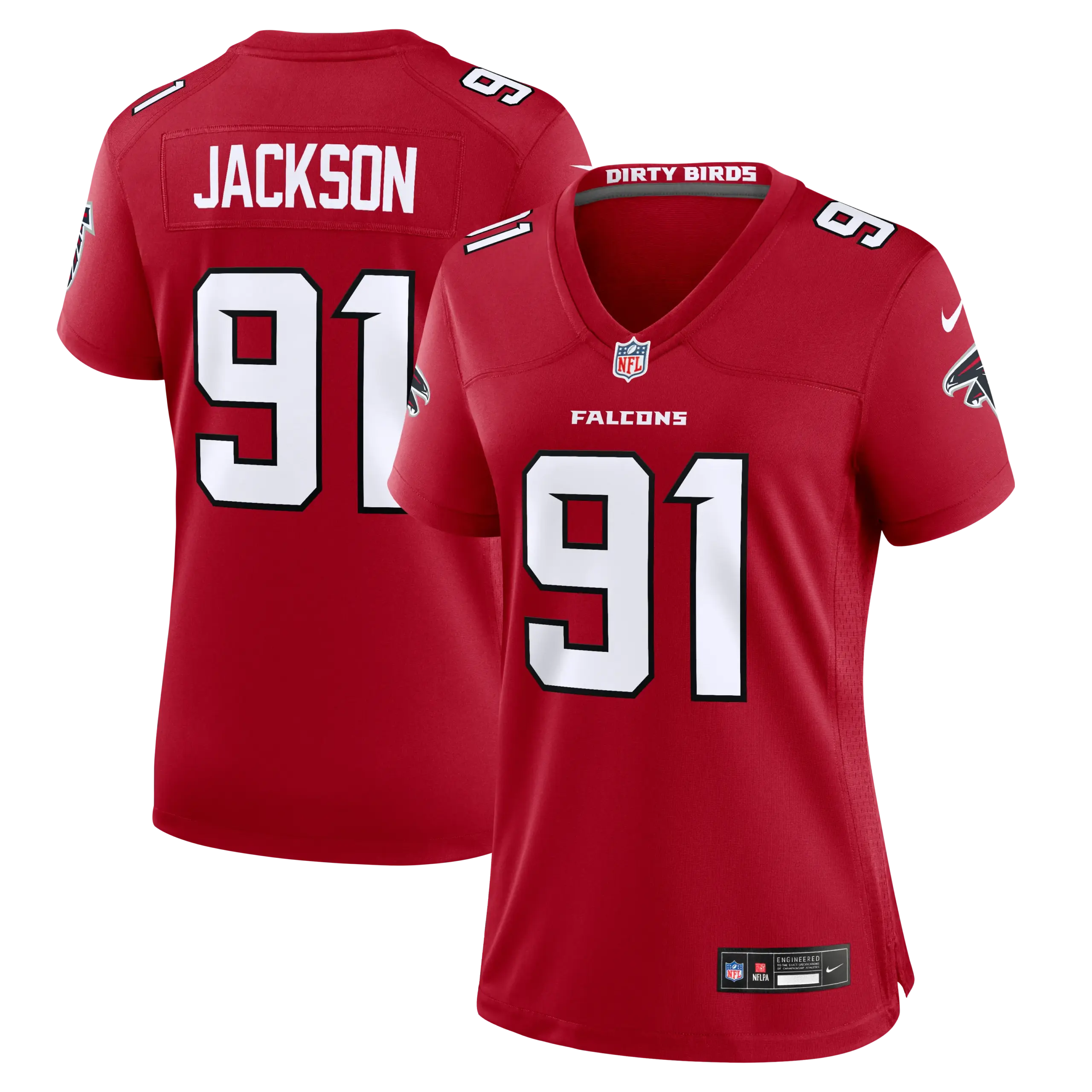 Women's Atlanta Falcons Drake Jackson Vapor Limited Jersey - All Stitched - Red