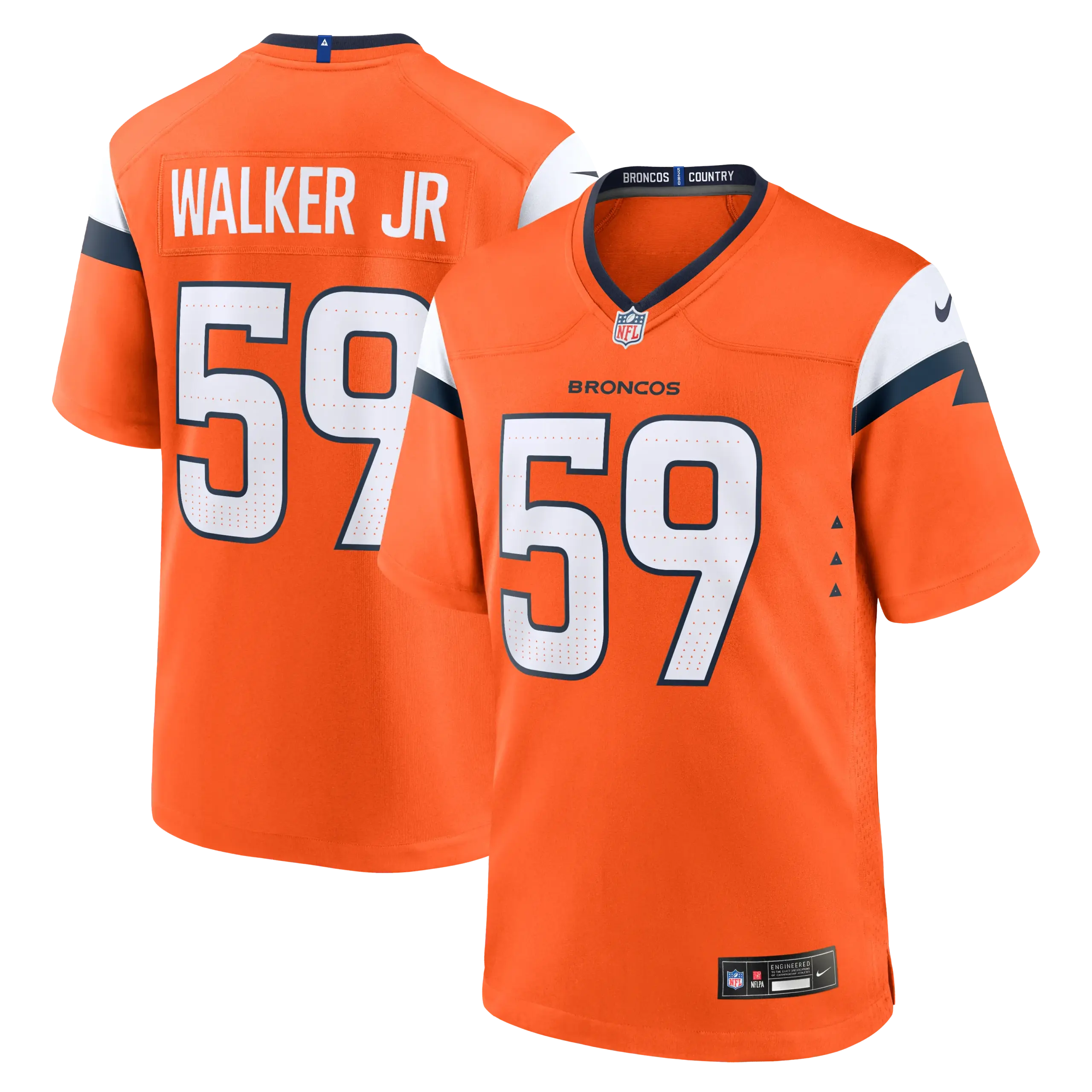 Denver Broncos Johnny Walker Jr Vapor Limited Jersey - All Stitched - Orange