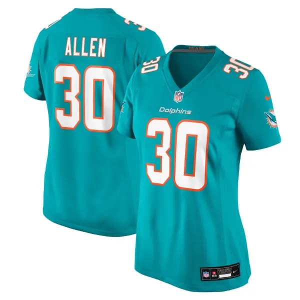Women's Miami Dolphins Kaytron Allen Vapor Limited Jersey - All Stitched - Aqua