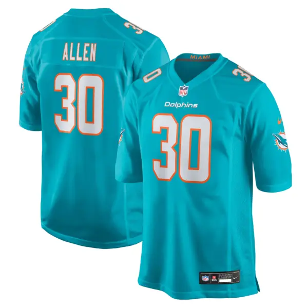 Miami Dolphins Kaytron Allen Vapor Limited Jersey - All Stitched - Aqua