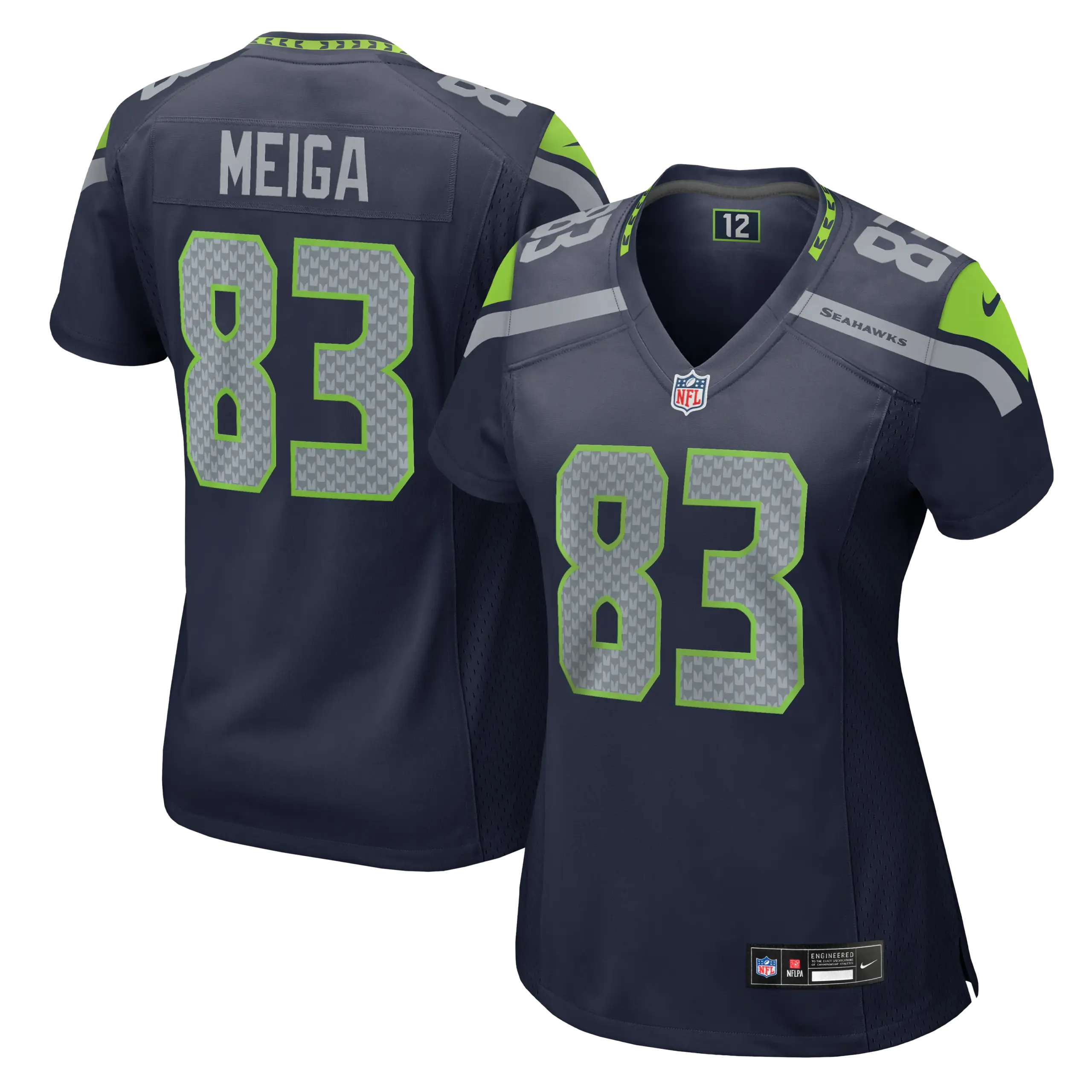Women's Seattle Seahawks Malick Meiga Vapor Limited Jersey - All Stitched - College Navy