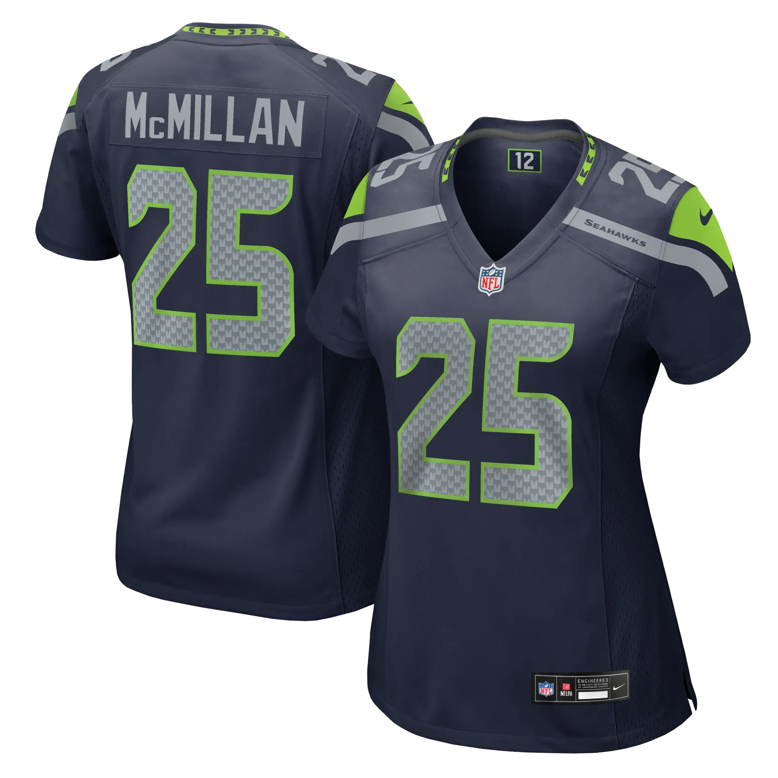 Women's Seattle Seahawks Dontae McMillan Vapor Limited Jersey - All Stitched - College Navy
