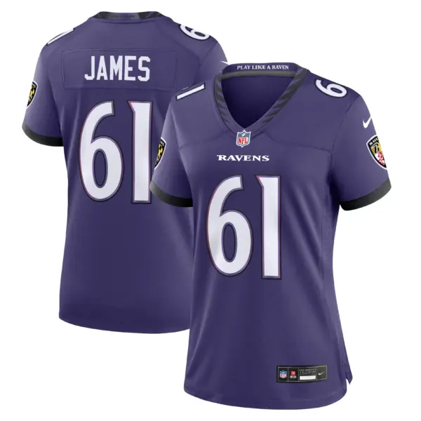Women's Baltimore Ravens Andre James Vapor Limited Jersey - All Stitched - Purple