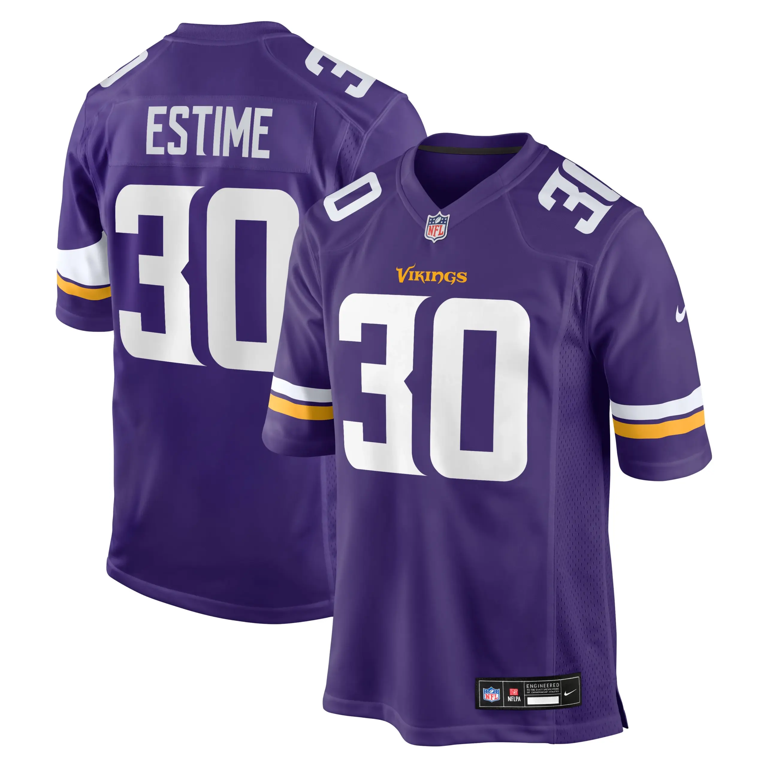 Minnesota Vikings Audric Estime Vapor Limited Jersey - All Stitched - Purple