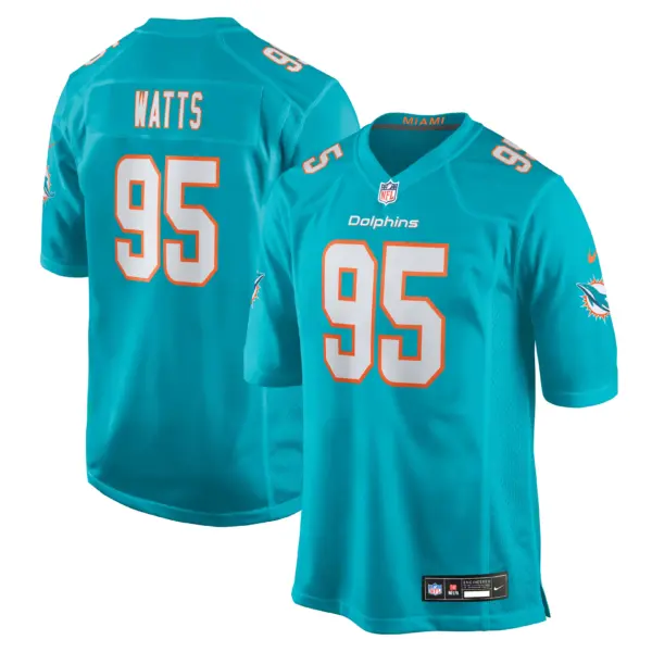 Miami Dolphins Eric Watts Vapor Limited Jersey - All Stitched - Aqua