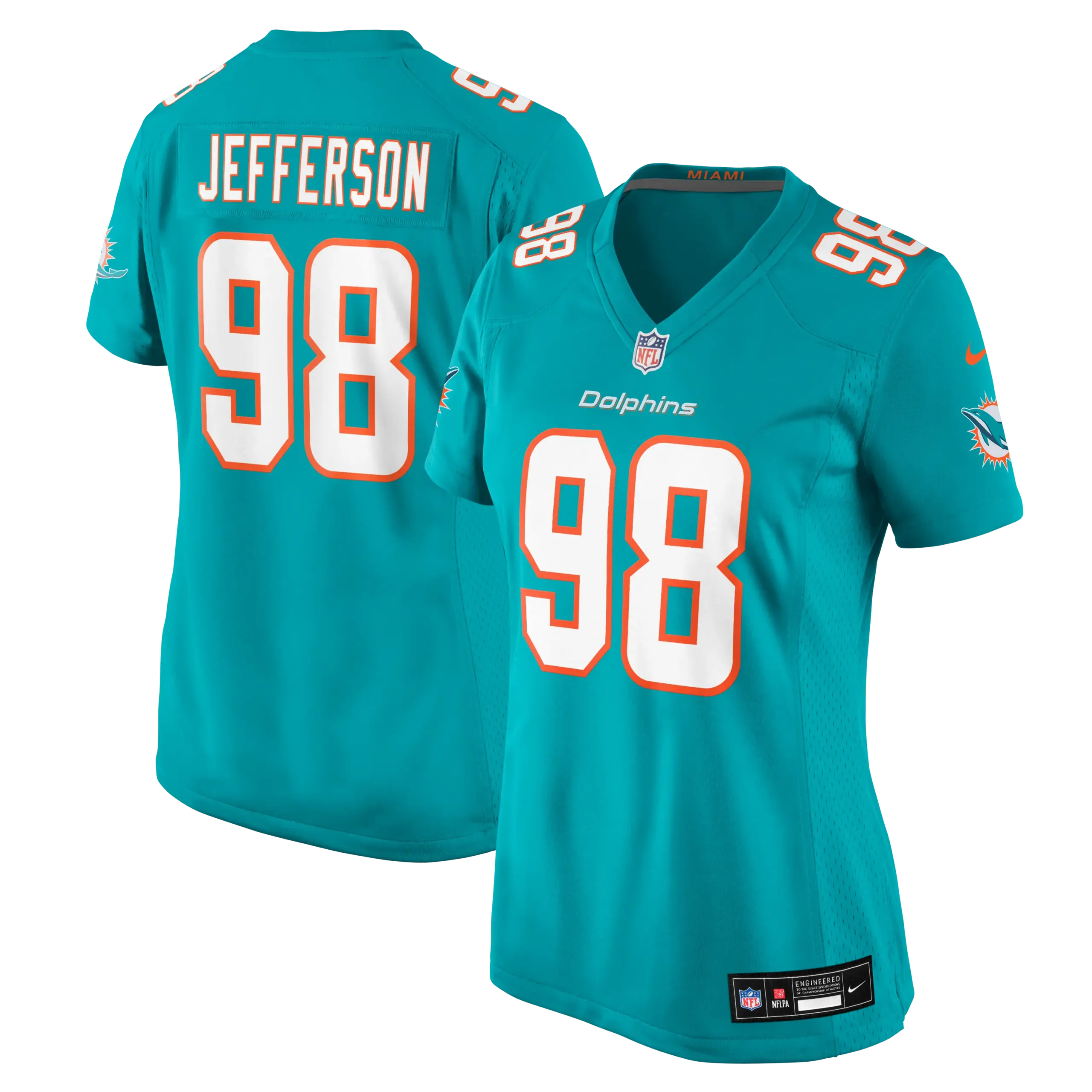 Women's Miami Dolphins Jordan Jefferson Vapor Limited Jersey - All Stitched - Aqua