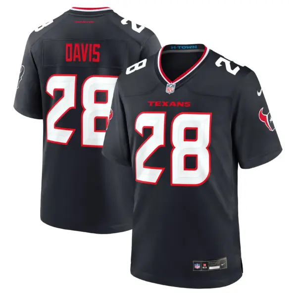 Houston Texans Jaden Davis Vapor Limited Jersey - All Stitched - Navy