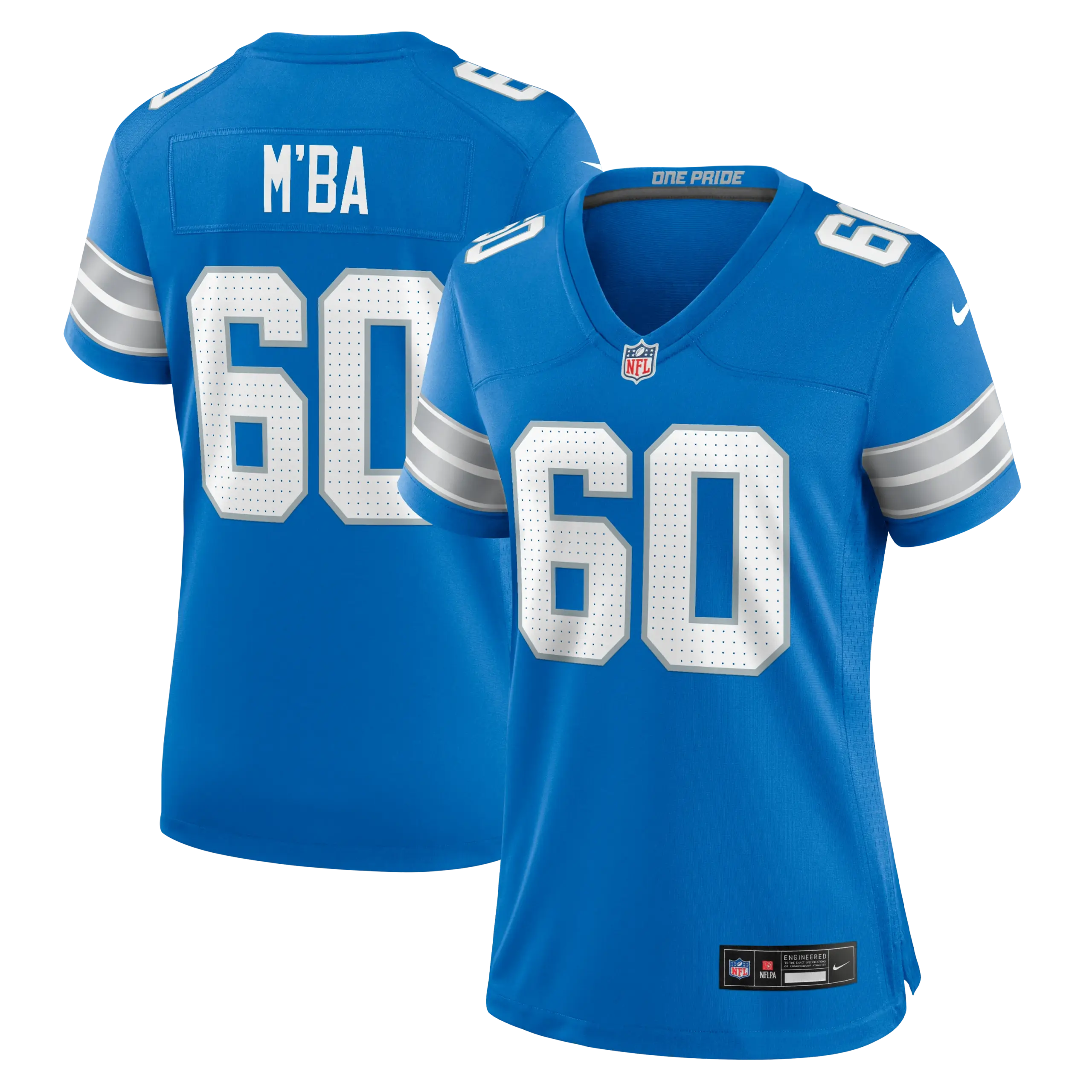 Women's Detroit Lions Jeffrey M'ba Vapor Limited Jersey - All Stitched - Blue