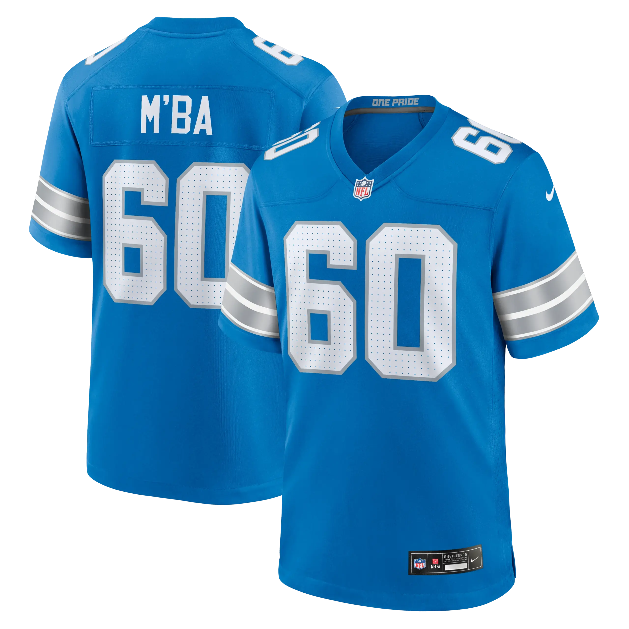Detroit Lions Jeffrey M'ba Vapor Limited Jersey - All Stitched - Blue