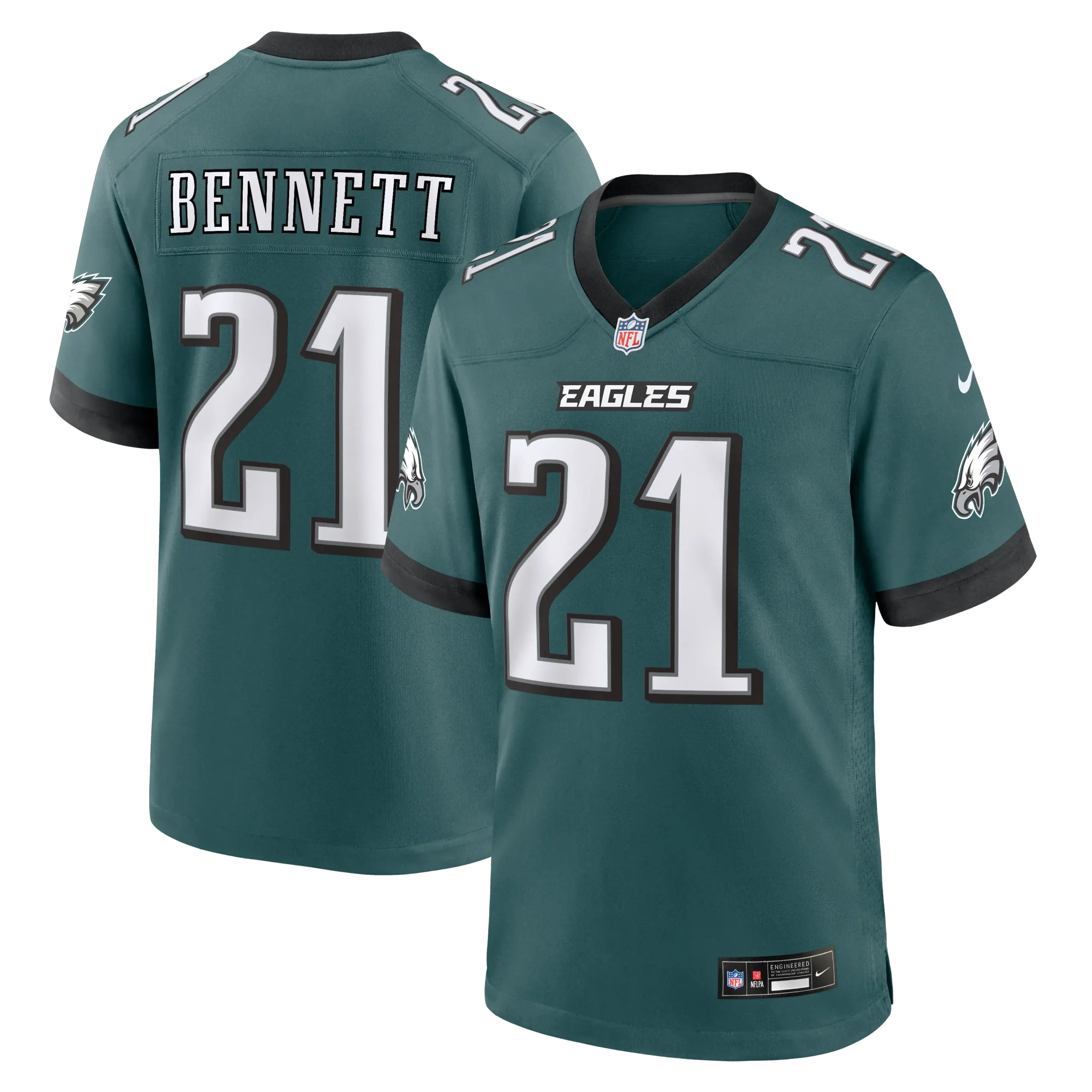 Philadelphia Eagles Jakorian Bennett Vapor Limited Jersey - All Stitched - Midnight Green