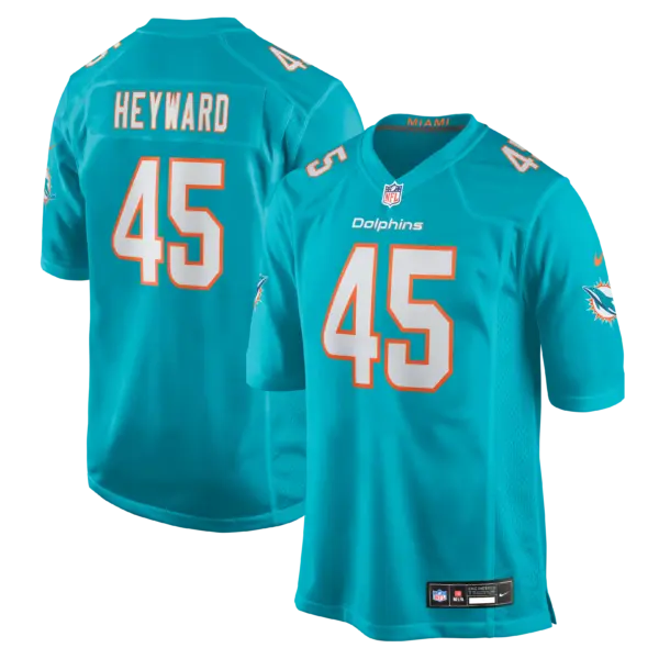 Miami Dolphins Shaka Heyward Vapor Limited Jersey - All Stitched - Aqua