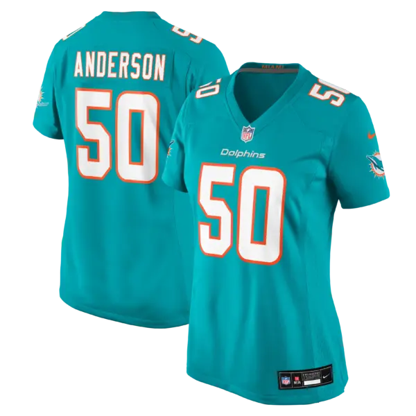 Women's Miami Dolphins Liam Anderson Vapor Limited Jersey - All Stitched - Aqua