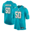 Miami Dolphins Liam Anderson Vapor Limited Jersey - All Stitched - Aqua