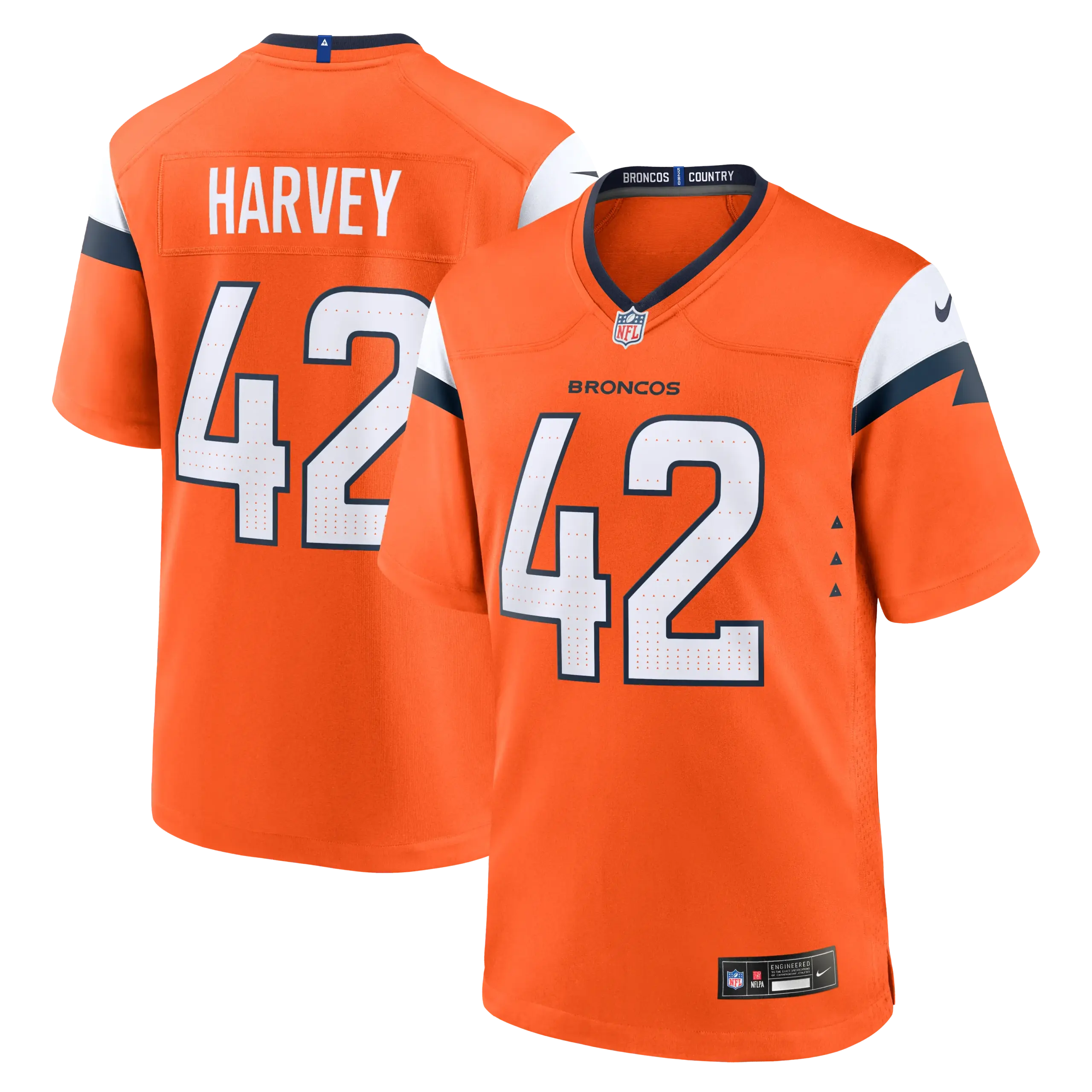 Denver Broncos Jahfari Harvey Vapor Limited Jersey - All Stitched - Orange