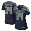 Women's Seattle Seahawks Robert Henry Jr Vapor Limited Jersey - All Stitched - College Navy