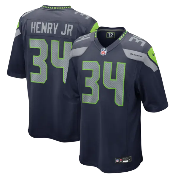Seattle Seahawks Robert Henry Jr Vapor Limited Jersey - All Stitched - College Navy
