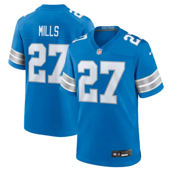 Detroit Lions Jalen Mills Game Jersey - All Stitched - Blue