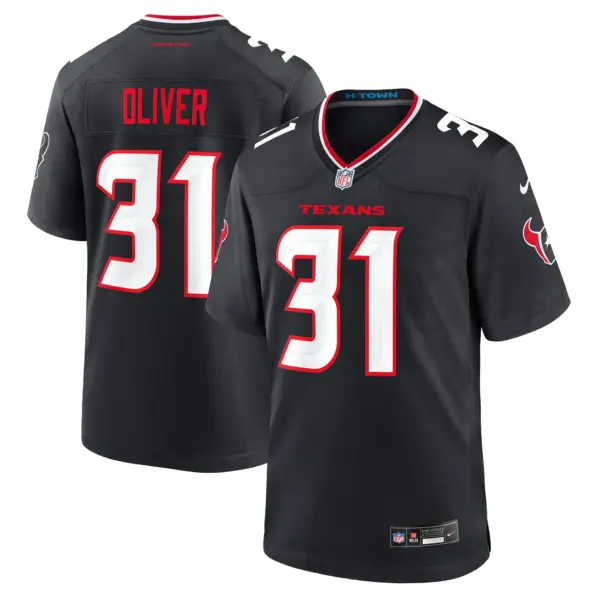 Houston Texans Bryce Oliver Game Jersey - All Stitched - Navy