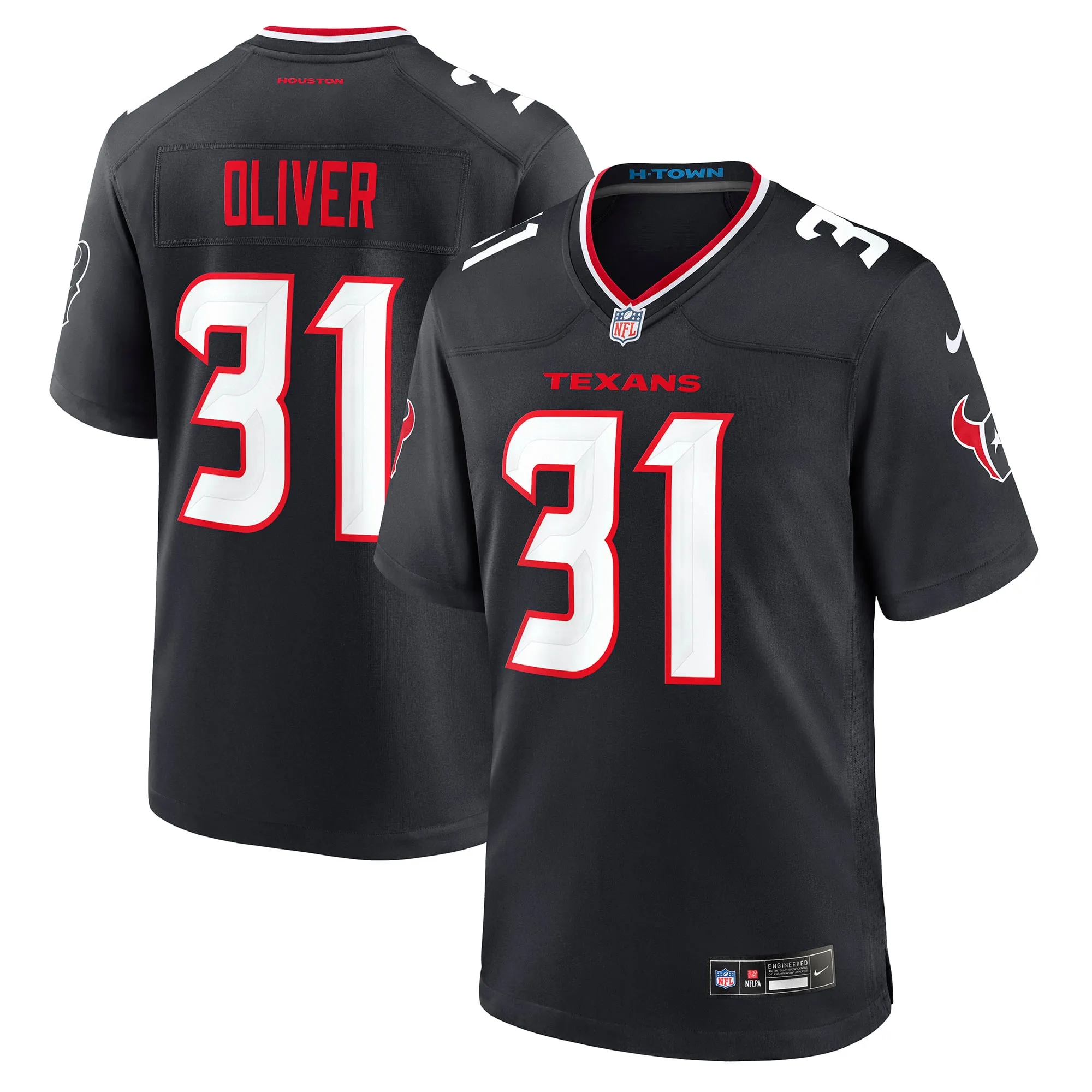 Houston Texans Bryce Oliver Game Jersey - All Stitched - Navy