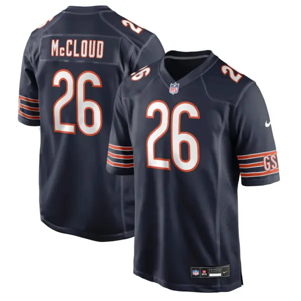 Chicago Bears Nick McCloud Game Jersey - All Stitched - Navy