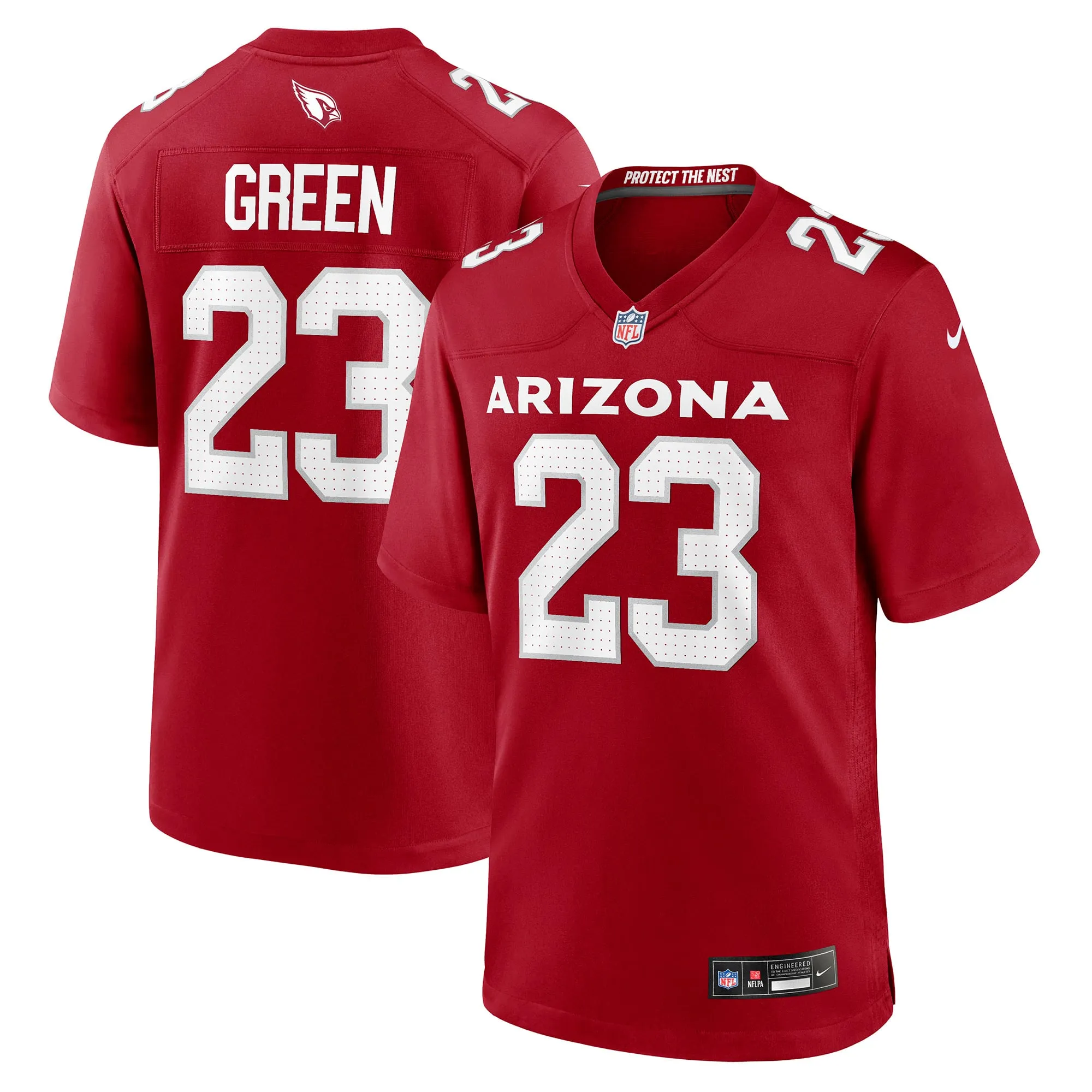 Arizona Cardinals Art Green Game Jersey - All Stitched - Cardinal