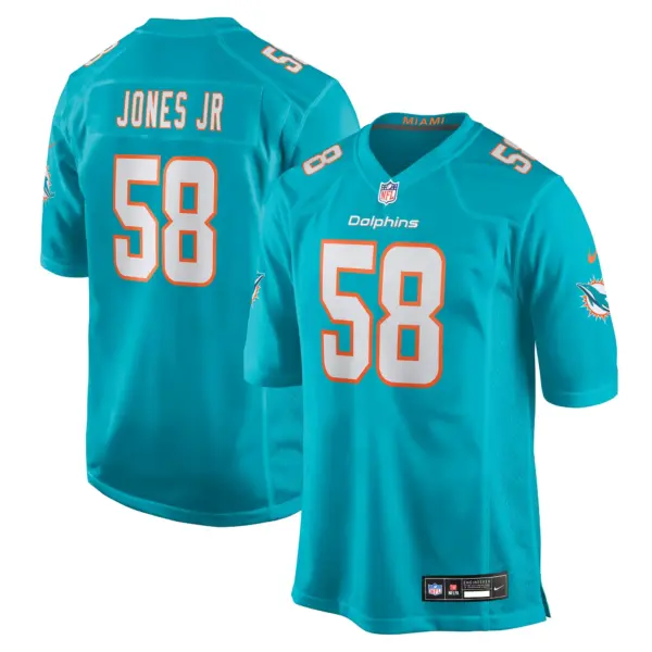 Miami Dolphins Andre Jones Jr. Game Jersey - All Stitched - Aqua
