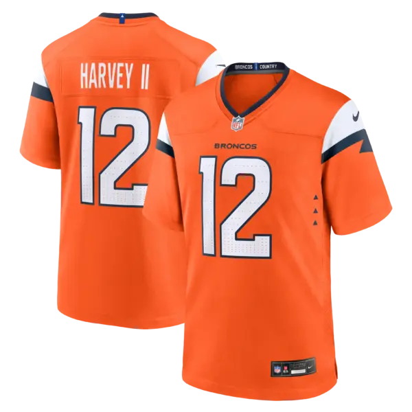 Denver Broncos RJ Harvey Game Jersey - All Stitched - Orange