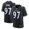 Baltimore Ravens Ethan Burke Alternate Game Jersey - All Stitched - Black