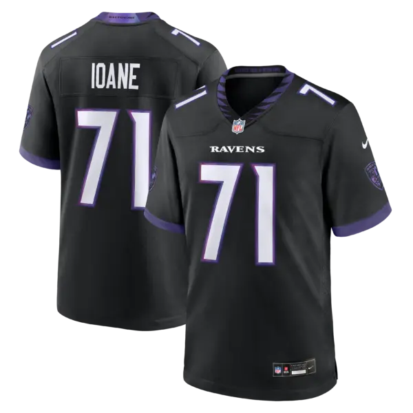 Baltimore Ravens Olaivavega Ioane Alternate Game Jersey - All Stitched - Black