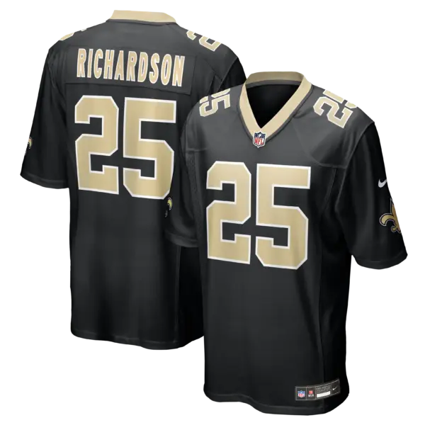 New Orleans Saints Decamerion Richardson Game Jersey - All Stitched - Black