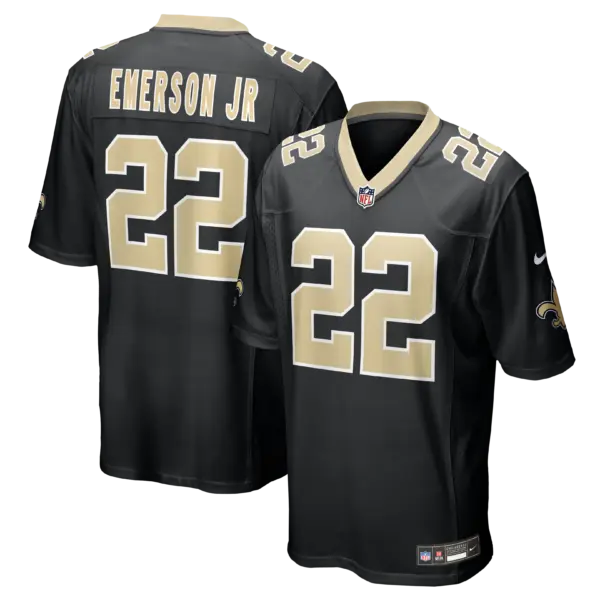 New Orleans Saints Martin Emerson Jr. Game Jersey - All Stitched - Black