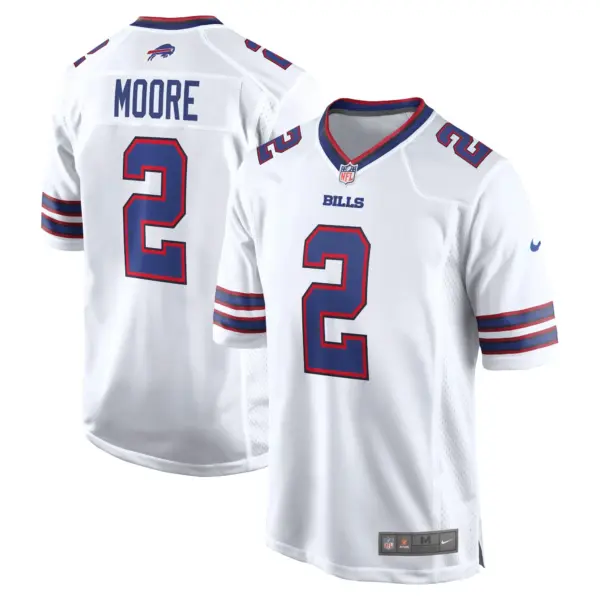 Buffalo Bills D.J. Moore Game Jersey - All Stitched - White