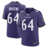 Baltimore Ravens Cam Jurgens Team Game Jersey - All Stitched - Purple