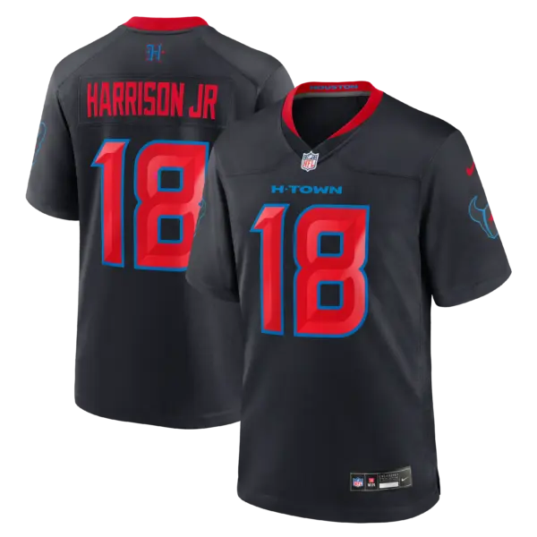 Houston Texans Marvin Harrison Jr. Alternate Game Jersey - All Stitched - Navy