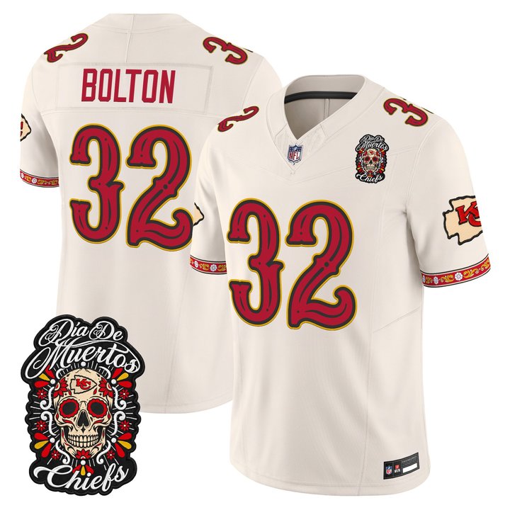 Kansas City Chiefs Nick Bolton Dia de los Muertos Vapor Limited Jersey - All Stitched - Bone