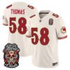 Kansas City Chiefs Derrick Thomas Dia de los Muertos Vapor Limited Jersey - All Stitched - Bone