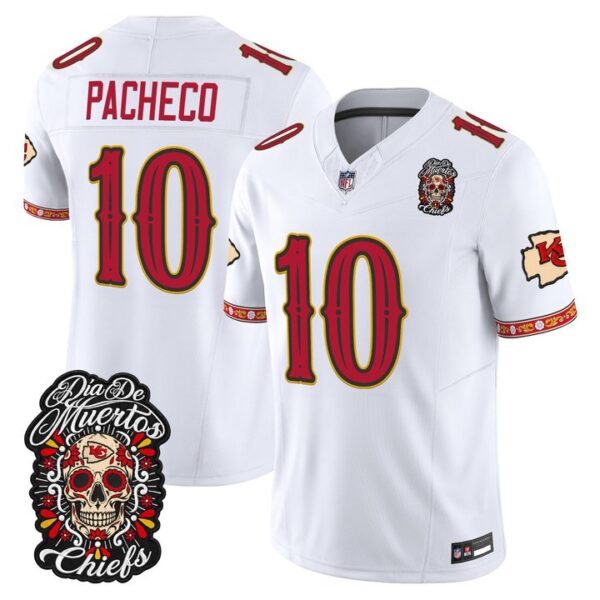 Kansas City Chiefs Isiah Pacheco Dia de los Muertos Vapor Limited Jersey - All Stitched - White