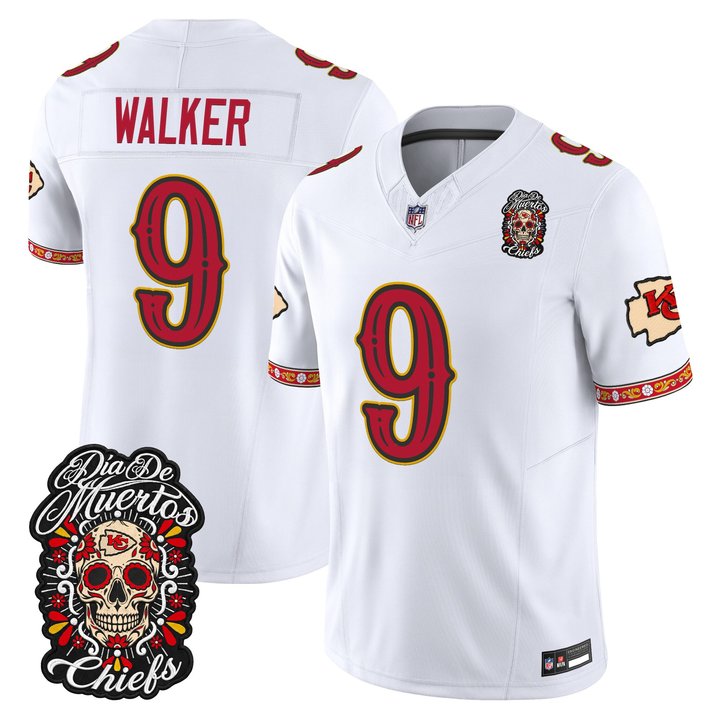 Kansas City Chiefs Kenneth Walker Dia de los Muertos Vapor Limited Jersey - All Stitched - White