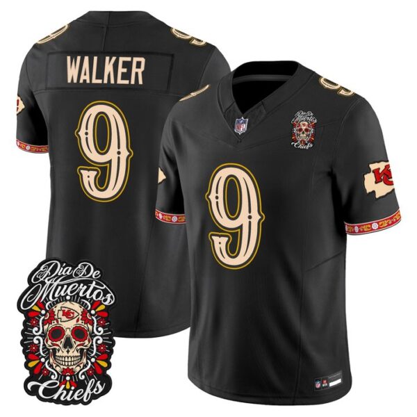 Kansas City Chiefs Kenneth Walker Dia de los Muertos Vapor Limited Jersey - All Stitched - Black