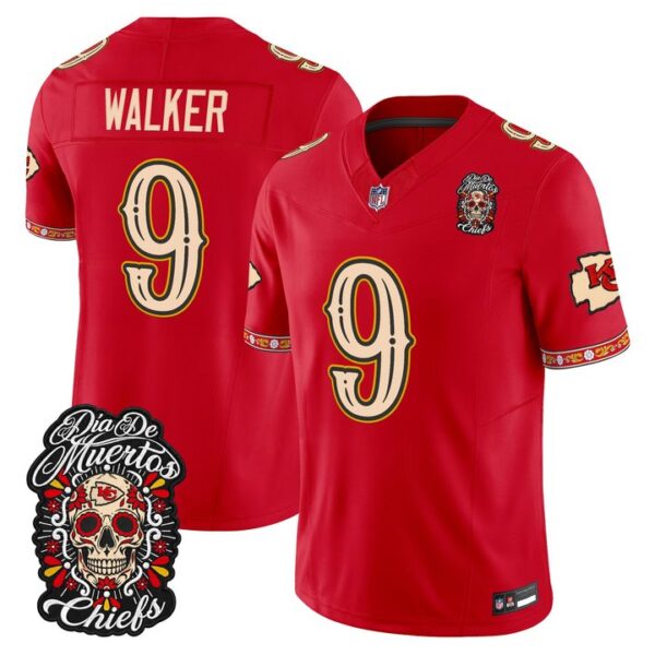Kansas City Chiefs Kenneth Walker Dia de los Muertos Vapor Limited Jersey - All Stitched - Red