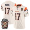 Denver Broncos Jaylen Waddle Dia de los Muertos Vapor Limited Jersey - All Stitched - Bone