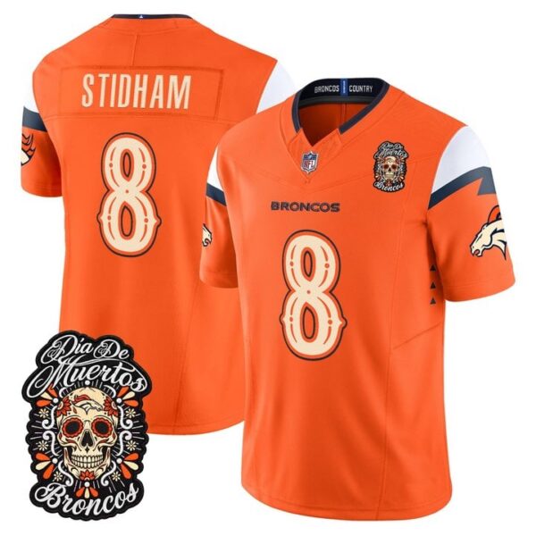 Denver Broncos Jarrett Stidham Dia de los Muertos Vapor Limited Jersey - All Stitched - Orange